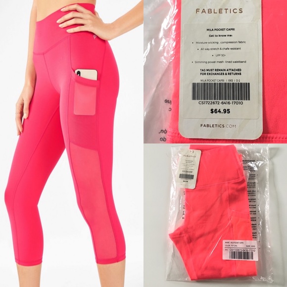 Fabletics Pants - Fabletics Mila High Wasted Pocket Capri